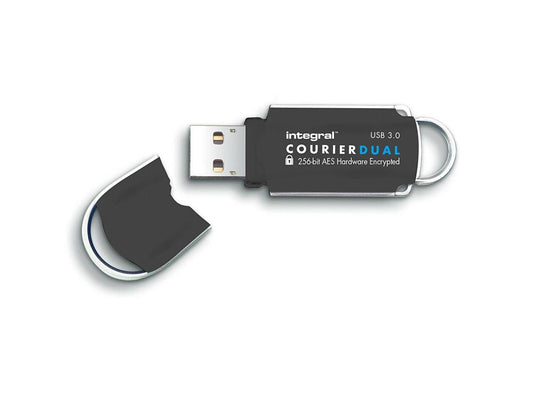 64GB Integral Courier Dual USB3.0 FIPS-197 Encrypted Flash Drive