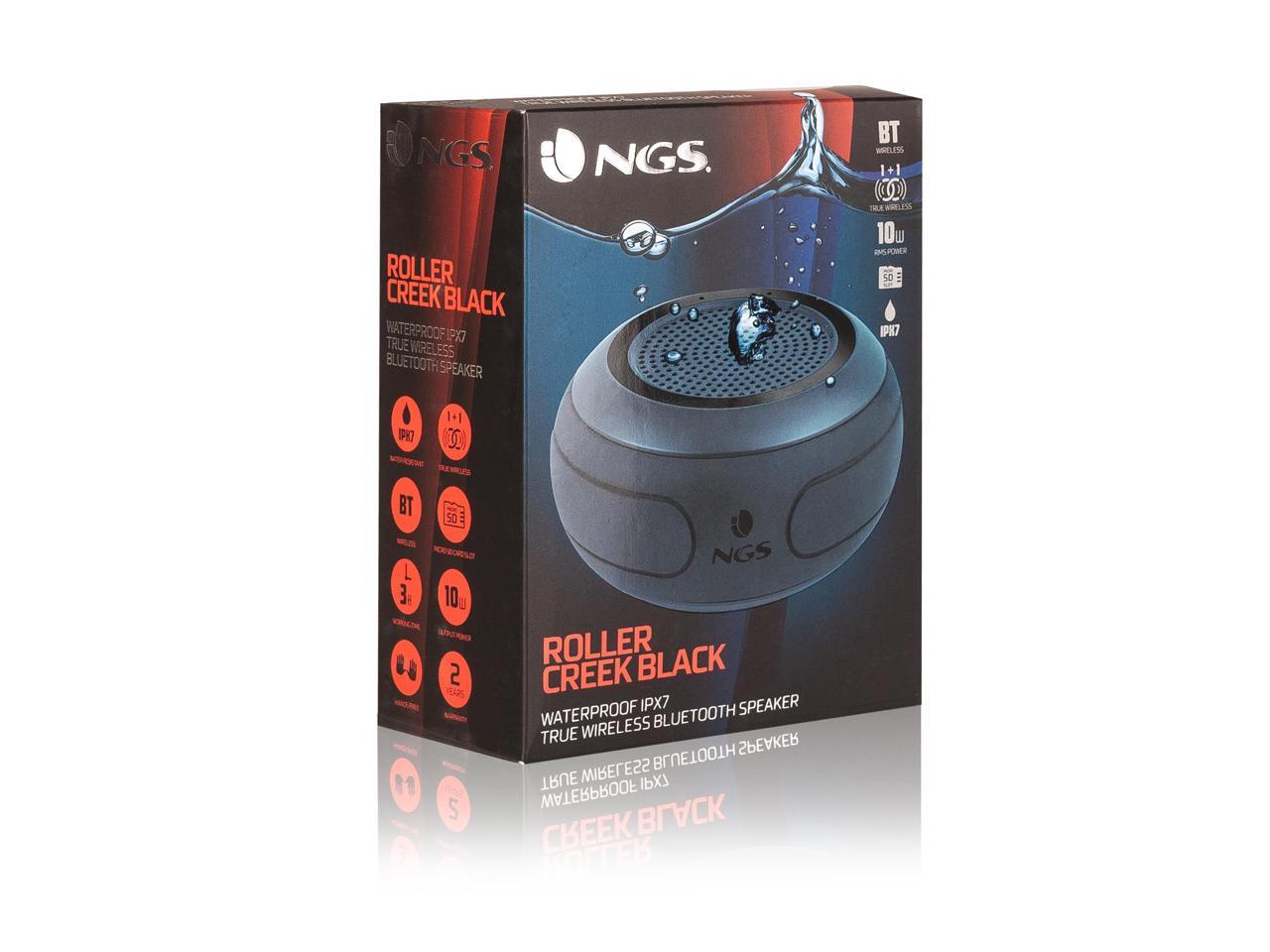 NGS Roller Creek 10W Waterproof Bluetooth Speaker - Black