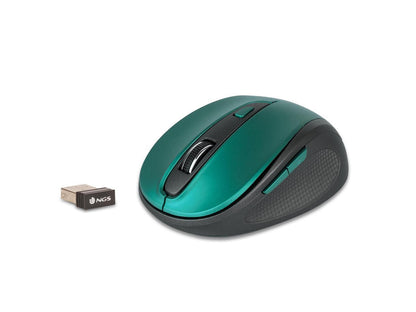 NGS 2.4GHz Wireless Optical Silent Mouse, 5 Buttons + Scroll Wheel - Evo Mute Blue