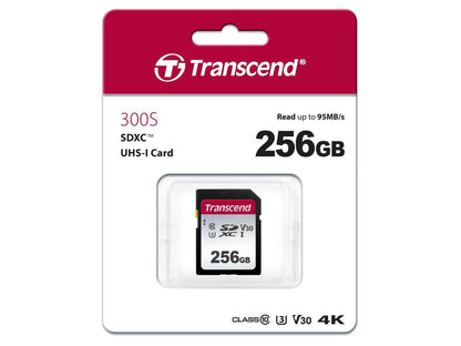 256GB Transcend 300S SDXC UHS-I U3 V30 SD Memory Card CL10 95MB/sec