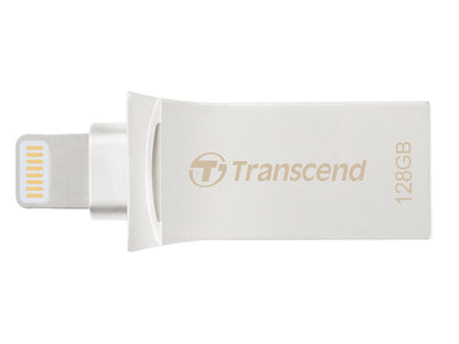 Transcend TS128GJDG500S 128Gb Jetdrive Go 500 Lightning/USB 3.1 Flash Drive, Silver Plating