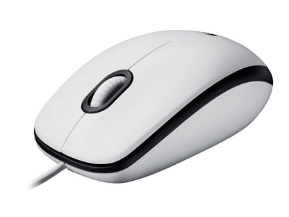 Logitech M100 USB Wired Optical Mouse - White