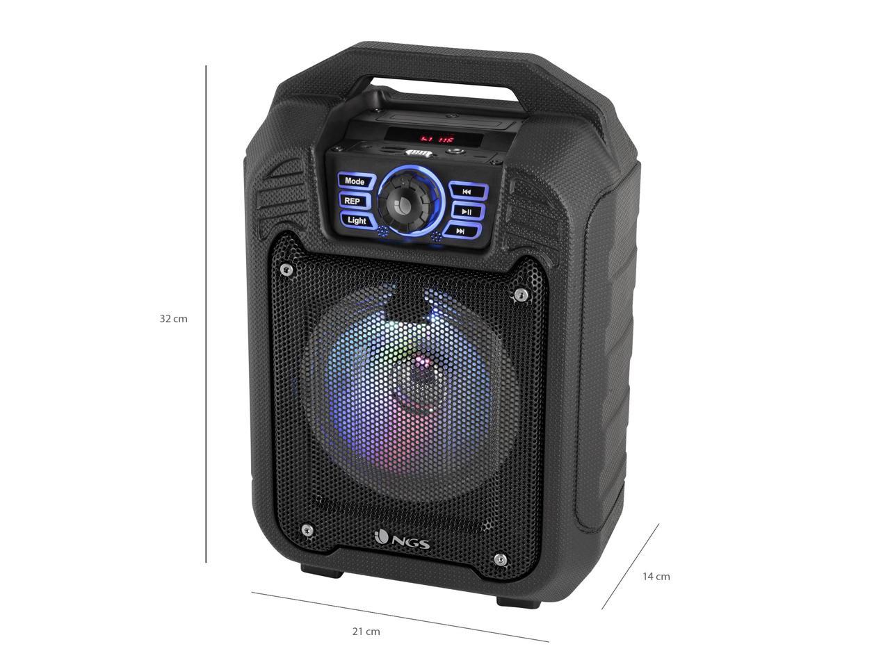 NGS Roller Tin 20W Bluetooth Speaker with FM Radio, USB Port, Aux Input and MicroSD Slot