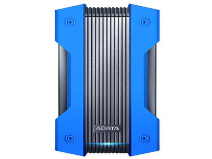 2TB AData HD830 Extreme Durable USB3.1 Portable Hard Drive - Aluminum/Silicone - Black/Blue