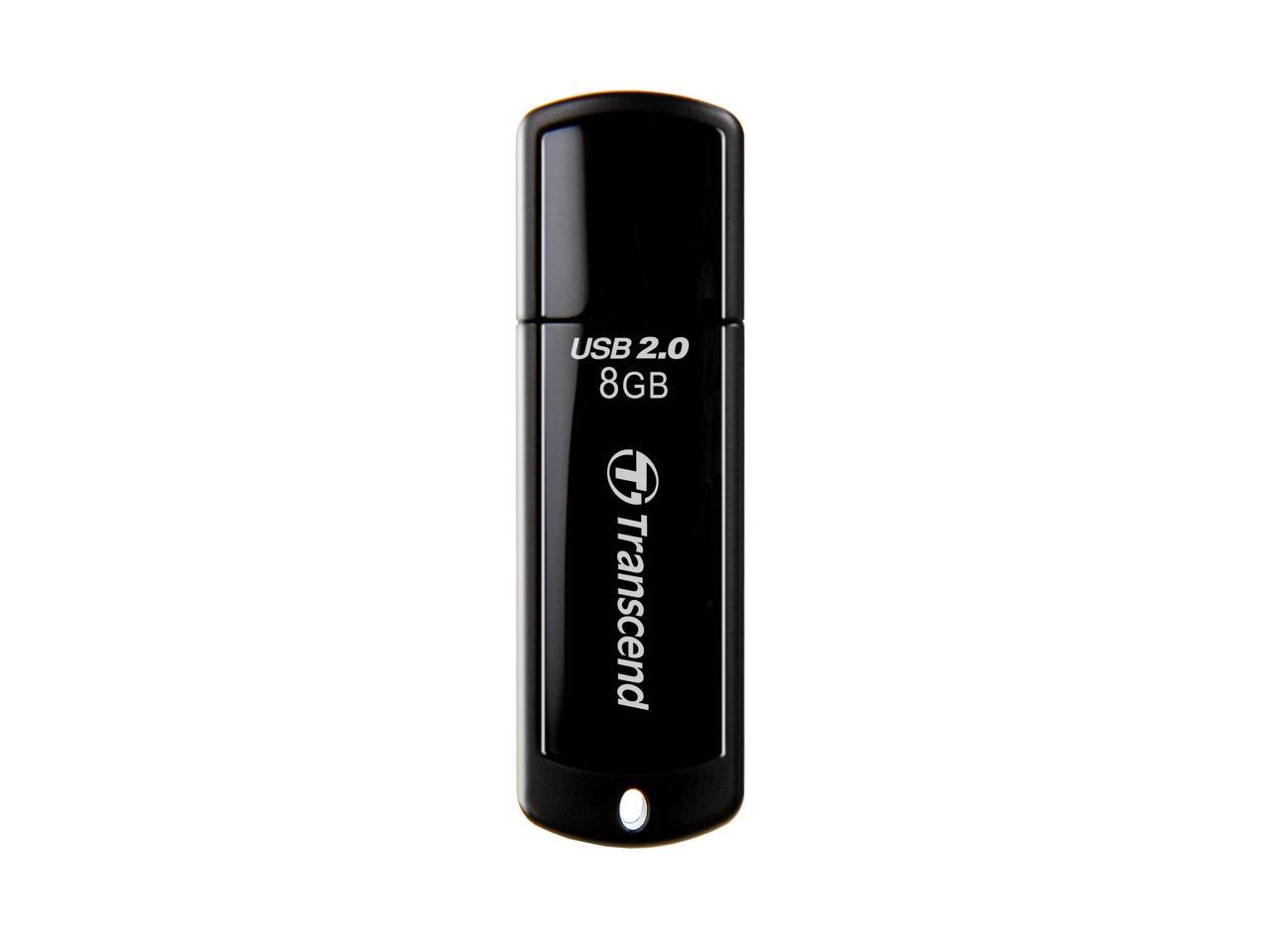 Transcend JetFlash 350 8 GB USB 2.0 Flash Drive - Black - 1 Pack