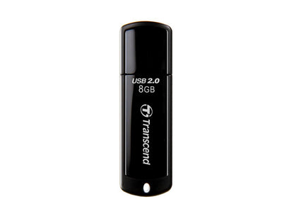 Transcend JetFlash 350 8 GB USB 2.0 Flash Drive - Black - 1 Pack