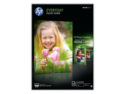 HP Q2510A Everyday Glossy Photo Paper-100 sht/A4/210 x 297 mm