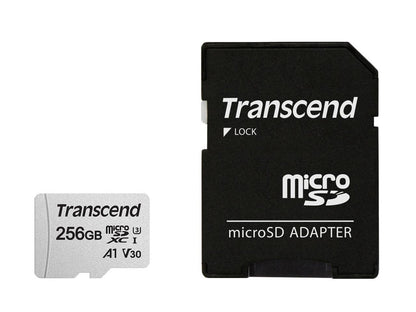 Transcend 256GB 300S microSDXC CL10 V30 A1 Memory Card with SD Adapter