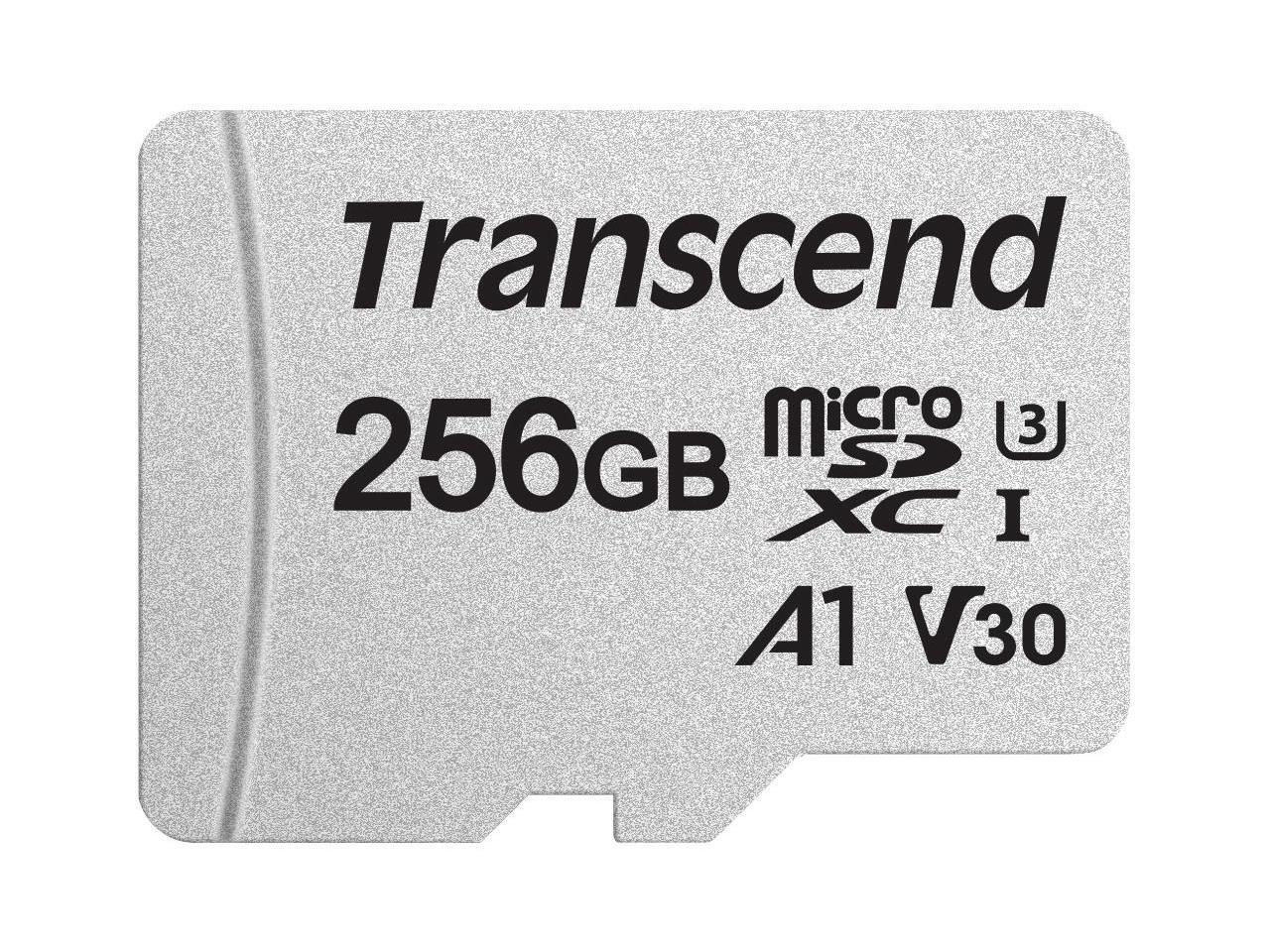 Transcend 256GB 300S microSDXC CL10 V30 A1 Memory Card with SD Adapter