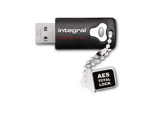 8GB Integral Drive FIPS 140-2 Encrypted USB3.0 Flash Drive (256-bit Hardware Encryption)