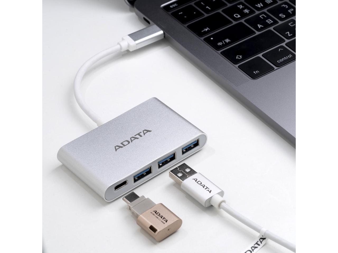 AData USB-C Hub (with 3x USB 3.1 + 1x USB-C port) Silver