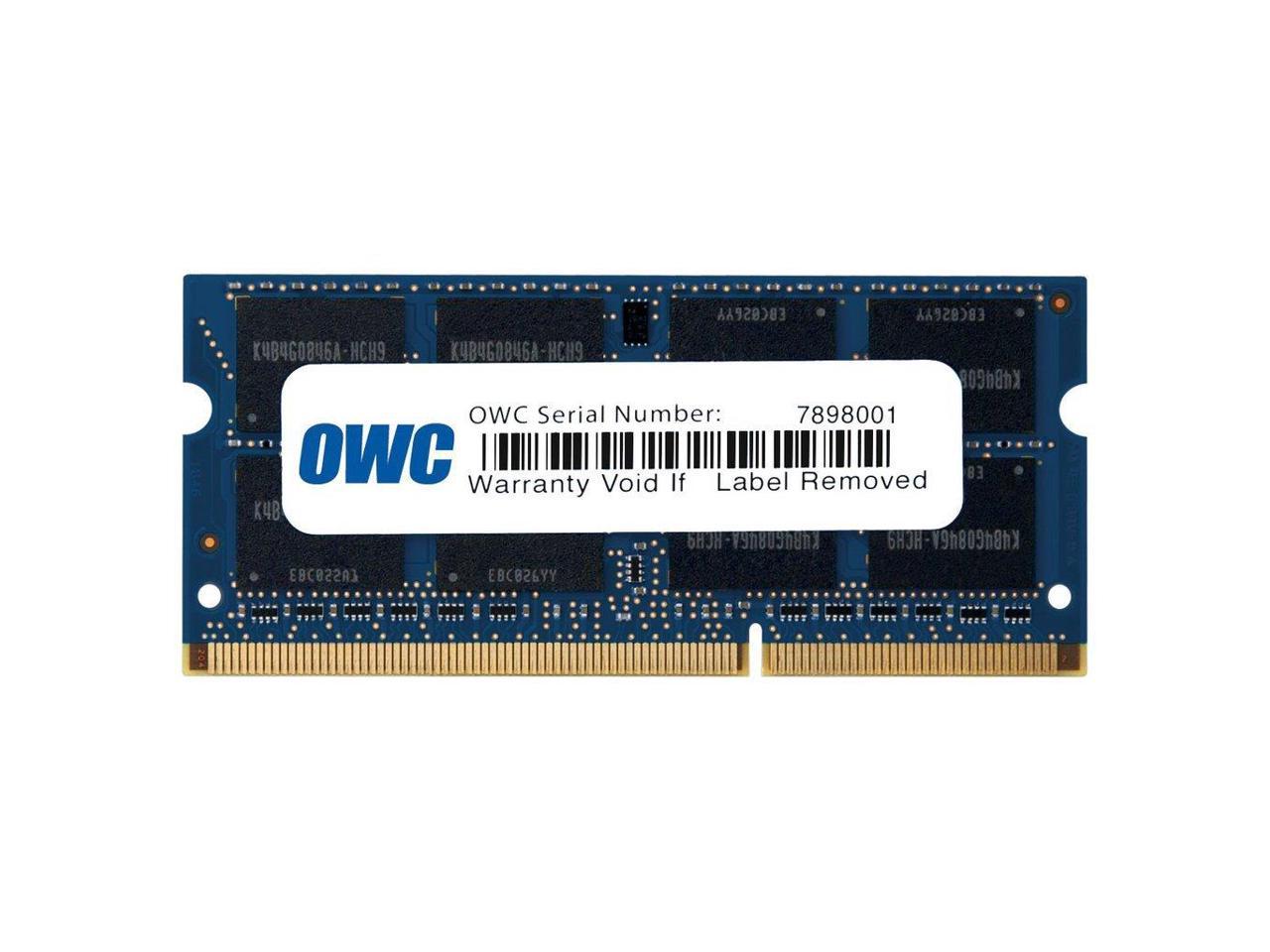 OWC 8GB PC3-12800 DDR3L 1600MHz SODIMM 204 Pin Memory Upgrade Module for 2012 MacBook Pro models . Model OWC1600DDR3S8GB