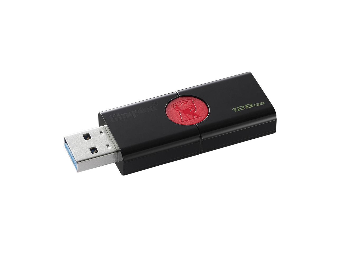 Kingston 128GB DataTraveler 106 USB 3.1 Flash Drive - Piano Black, Red