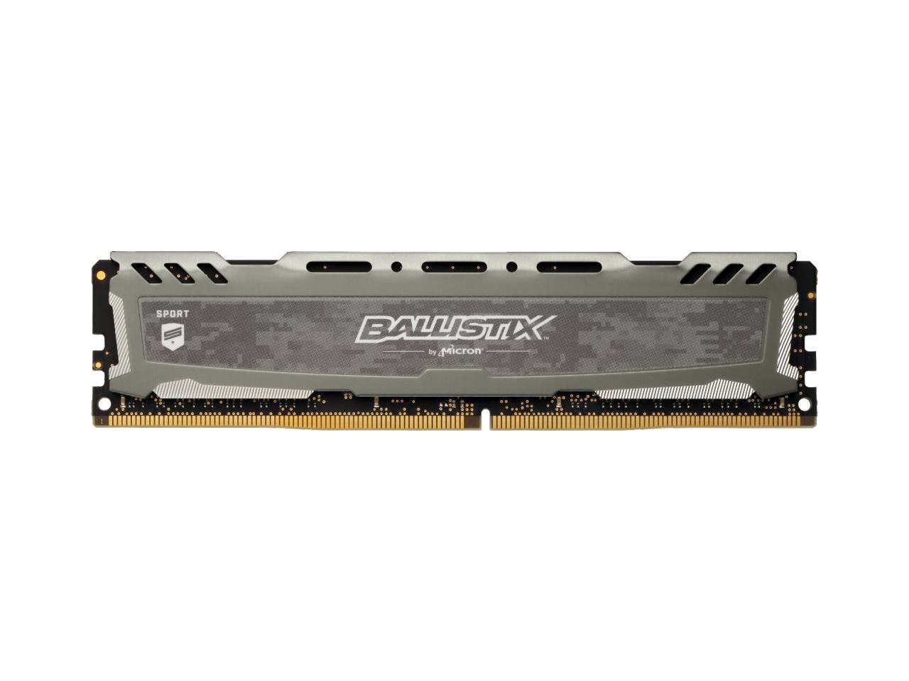 Crucial BLS8G4D32AESBK 8GB Ballistix Sport LT DDR4 - 3200 MT UDIMM Unbuffered 288-Pin Memory - Gray