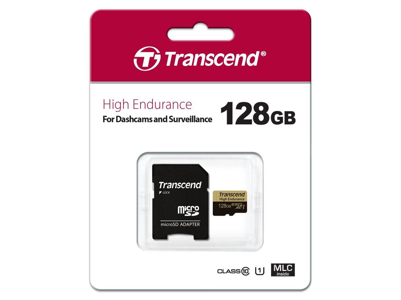 transcend ts128gusdxc10v information 128gb high endurance microsd memory card with adapter