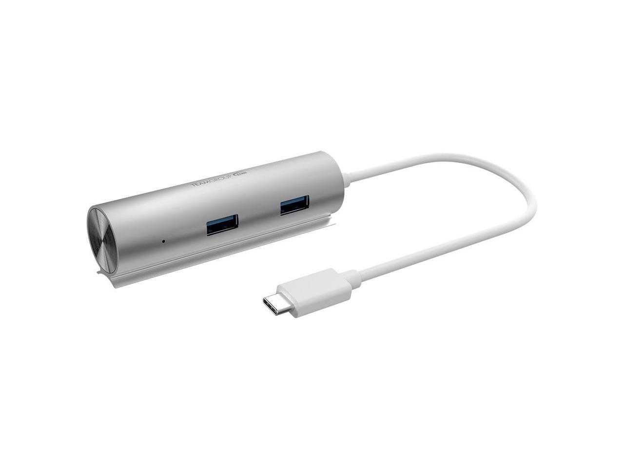TEAMGROUP Type C to 4-port USB 3.1 Gen1 Hub Adaptor (WT03) for MacBook Pro 2015/2016/2017 Mac, ChromeBook - Silver