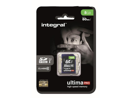8GB Integral Ultima Pro SDHC 80MB/sec CL10 UHS-I Memory Card
