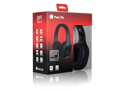 NGS Artica Sloth Wireless BT Headphones, Black