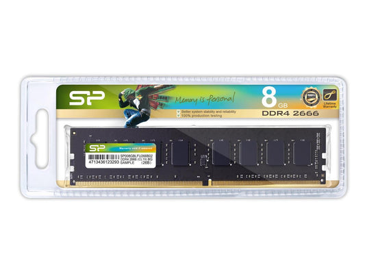 8GB Silicon Power DDR4 2666MHz PC4-21300 Desktop Memory Module CL19 288 pins