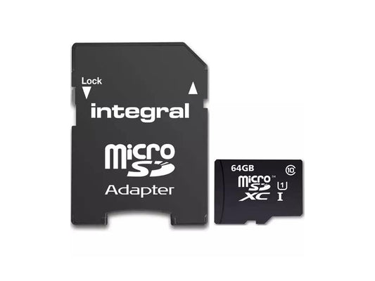 64GB Integral Ultima Pro microSDXC CL10 (90MB/s) High-Speed Memory Card w/Adapter