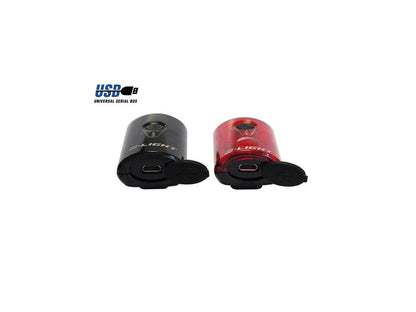 EyezOff USB Rechargeable LED Bicycle Lights Front/Rear Set