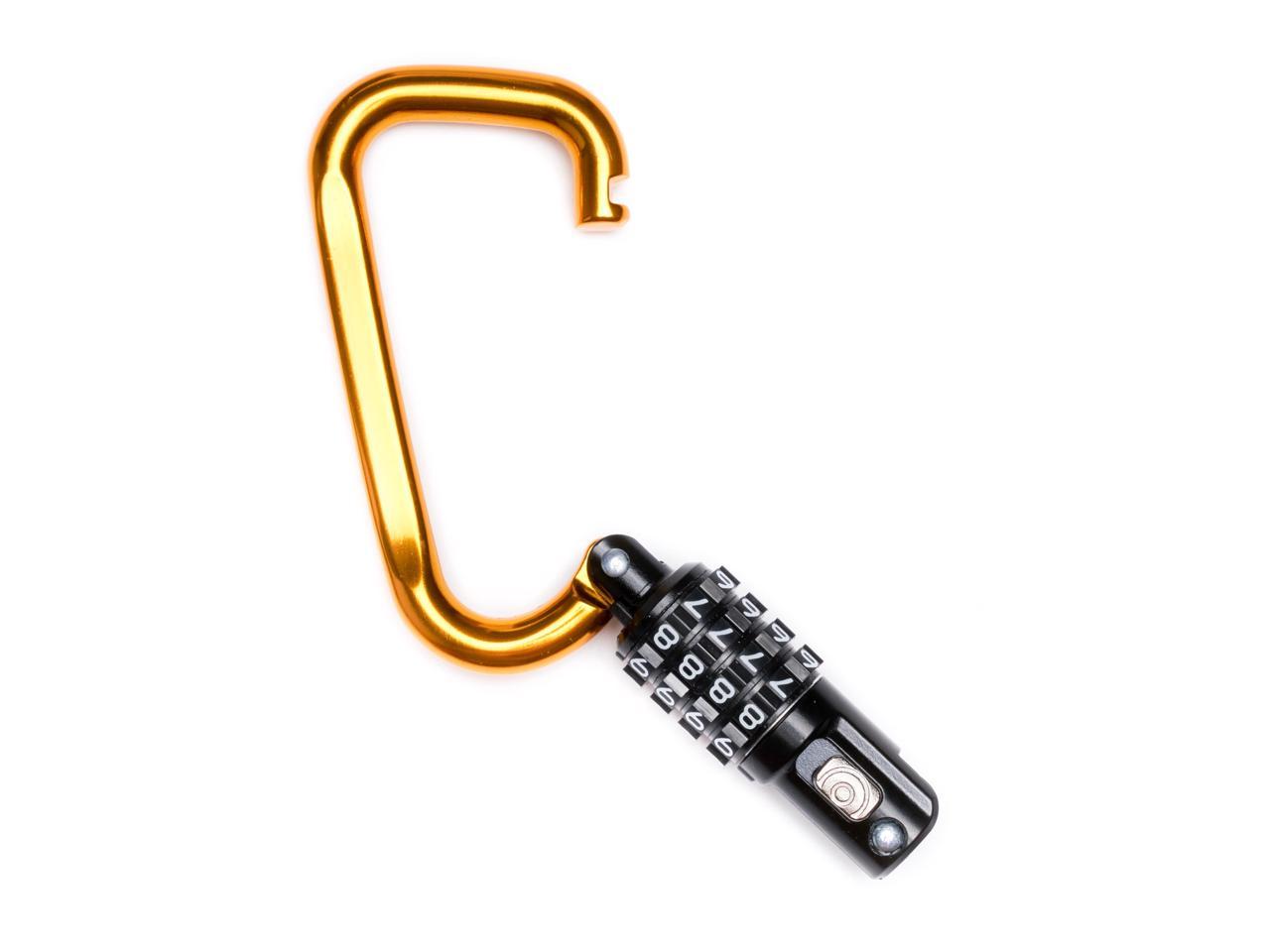 EyezOff 3.5" Carabiner Aluminum Multi Purpose Lock 4-Dial Combination D-Shape (Gold)