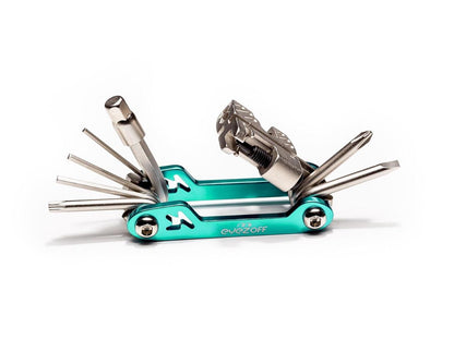 EyezOff Folding Bicycle Multi Tool With 18 Functions (Aquamarine/Silver)