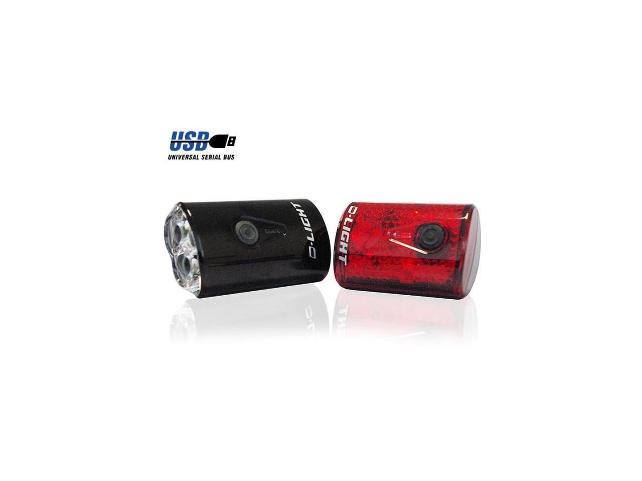 EyezOff USB Rechargeable LED Bicycle Lights Front/Rear Set