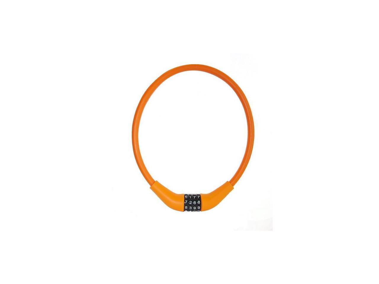 EyezOff EZ866 Bicycle Lock 4-Dial Cable Combination Lock, All-Weather, Orange, 60cm