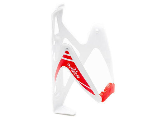 EyezOff Burst Ultra Lightweight Aluminum Bottle Cage - White/Red Edition