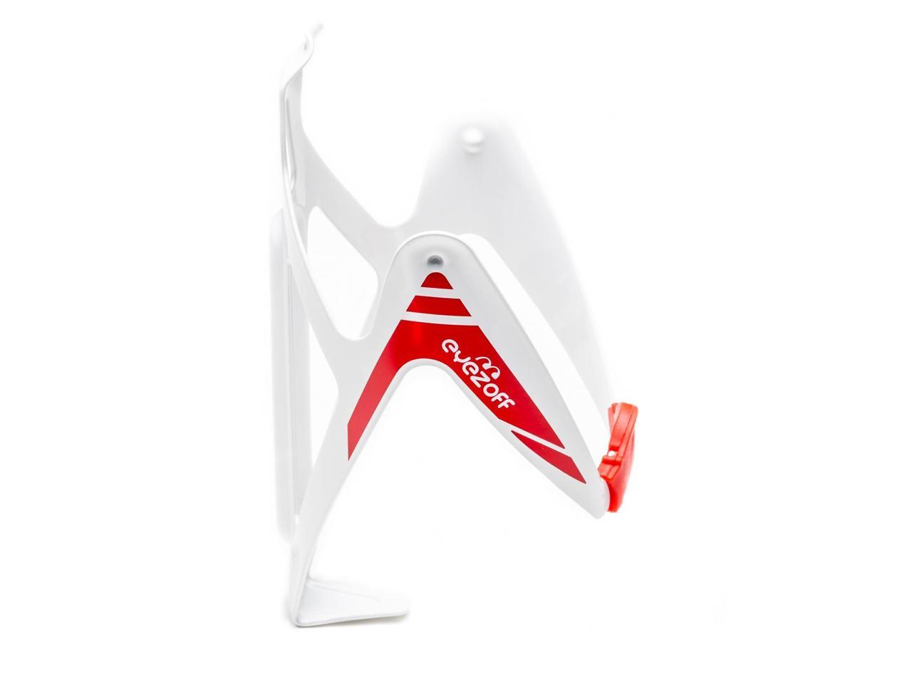 EyezOff Burst Ultra Lightweight Aluminum Bottle Cage - White/Red Edition