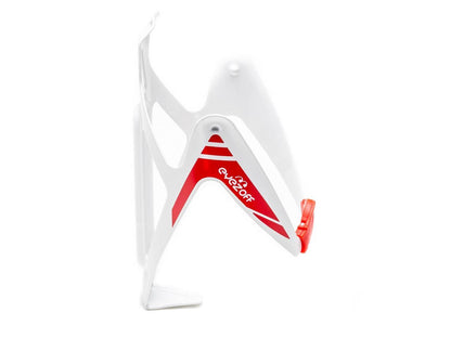 EyezOff Burst Ultra Lightweight Aluminum Bottle Cage - White/Red Edition
