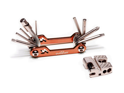 EyezOff Folding Bicycle Multi Tool With 18 Functions (Orange/Silver)