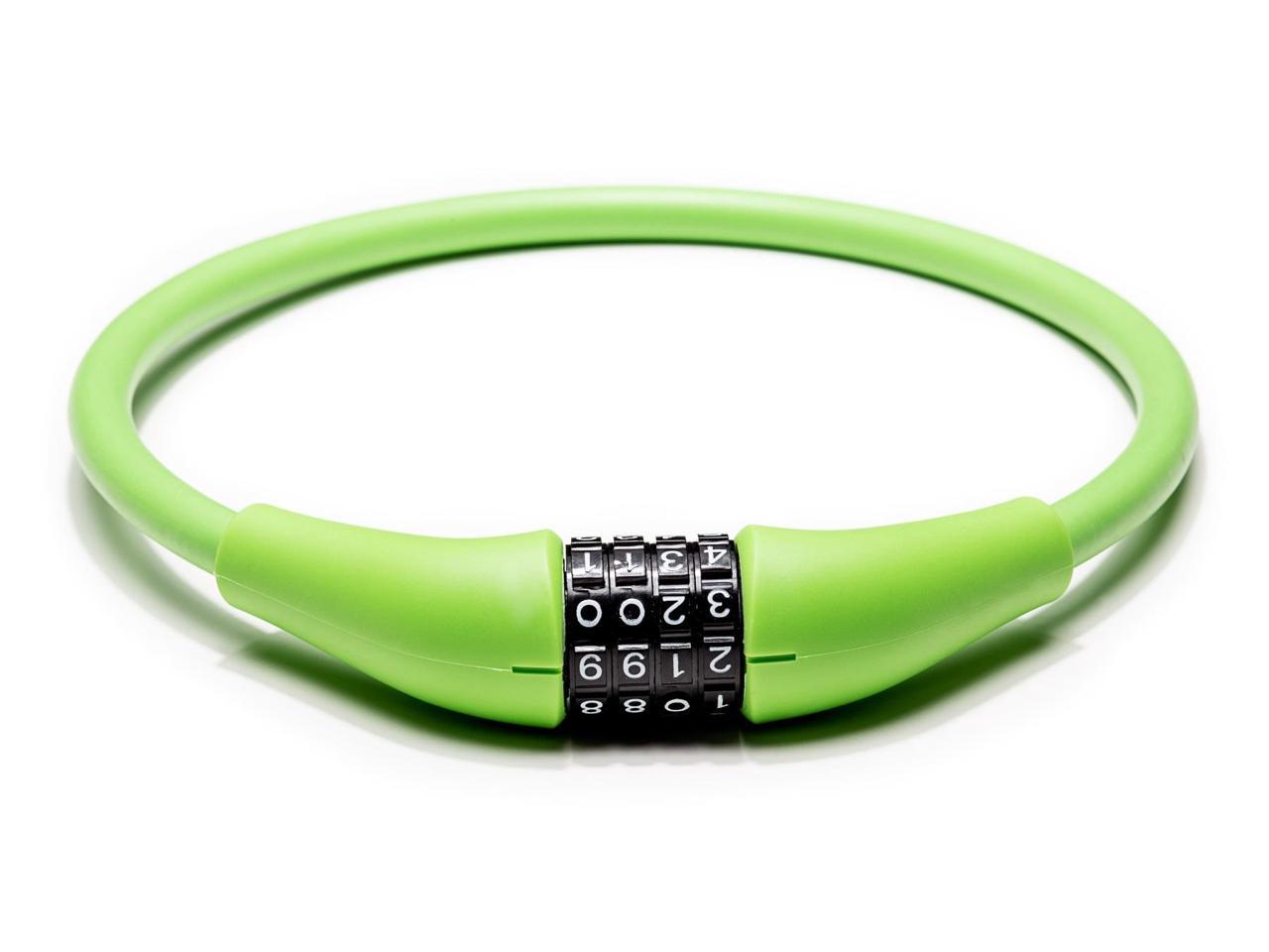 EyezOff EZ866 Bicycle Lock 4-Dial Cable Combination Lock, All-Weather, Green, 60cm