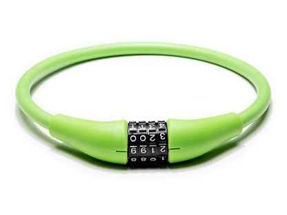 EyezOff EZ866 Bicycle Lock 4-Dial Cable Combination Lock, All-Weather, Green, 60cm