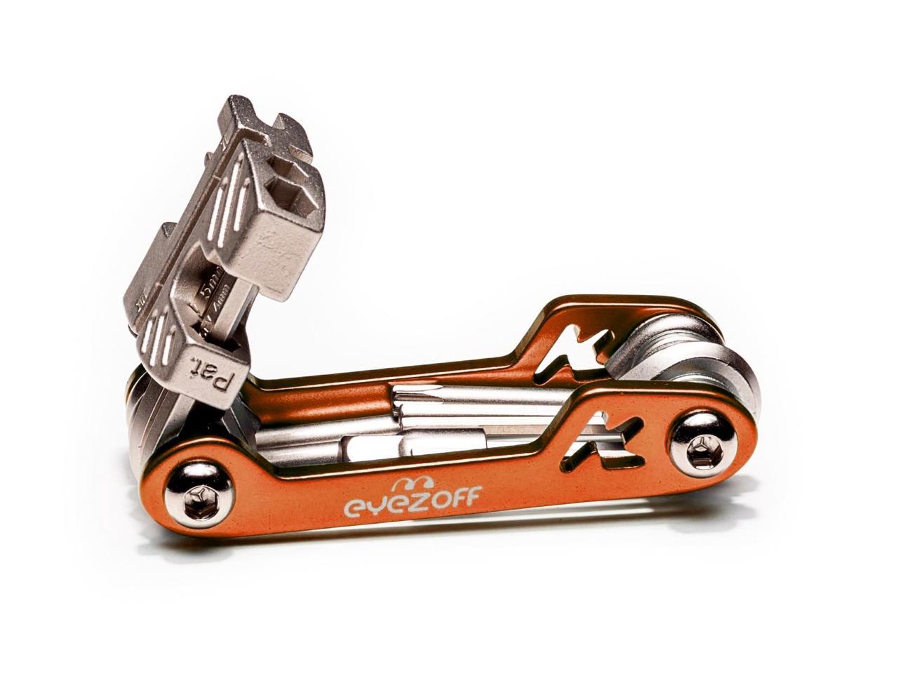 EyezOff Folding Bicycle Multi Tool With 18 Functions (Orange/Silver)