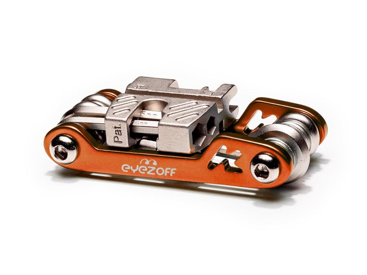 EyezOff Folding Bicycle Multi Tool With 18 Functions (Orange/Silver)