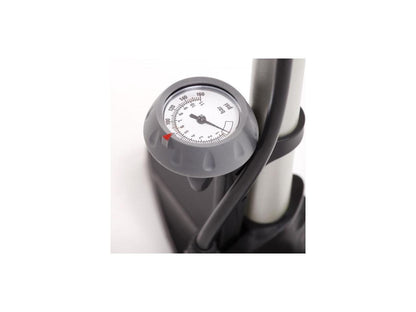 EyezOff EZ55 High Pressure Bike Floor Pump w/ Gauge and Ergonomic 2-tone Handle (Steel Barrel)