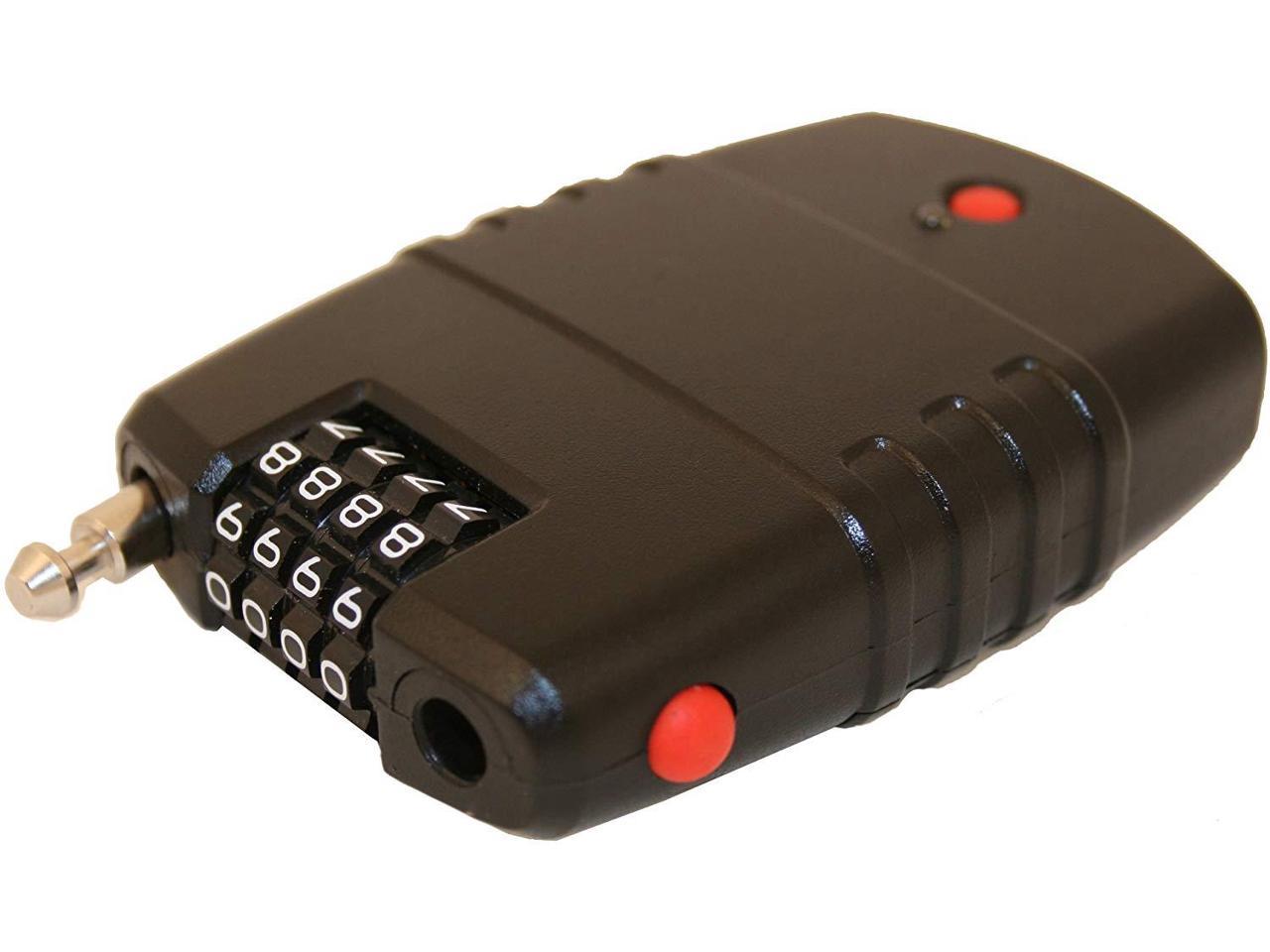 EyezOff Retractable Cable Lock, 4-Dial Lock, Motion Sensor Alarm (dia 2.0mm x 60cm) incl. batteries