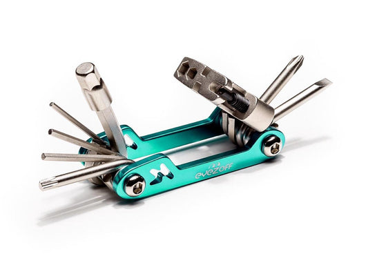 EyezOff Folding Bicycle Multi Tool With 18 Functions (Aquamarine/Silver)
