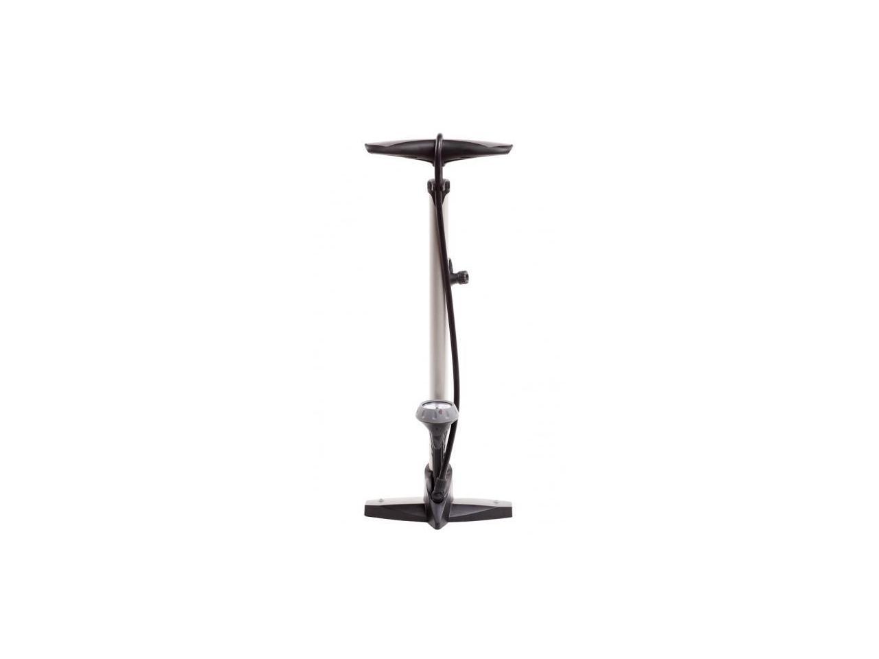 EyezOff EZ55 High Pressure Bike Floor Pump w/ Gauge and Ergonomic 2-tone Handle (Steel Barrel)