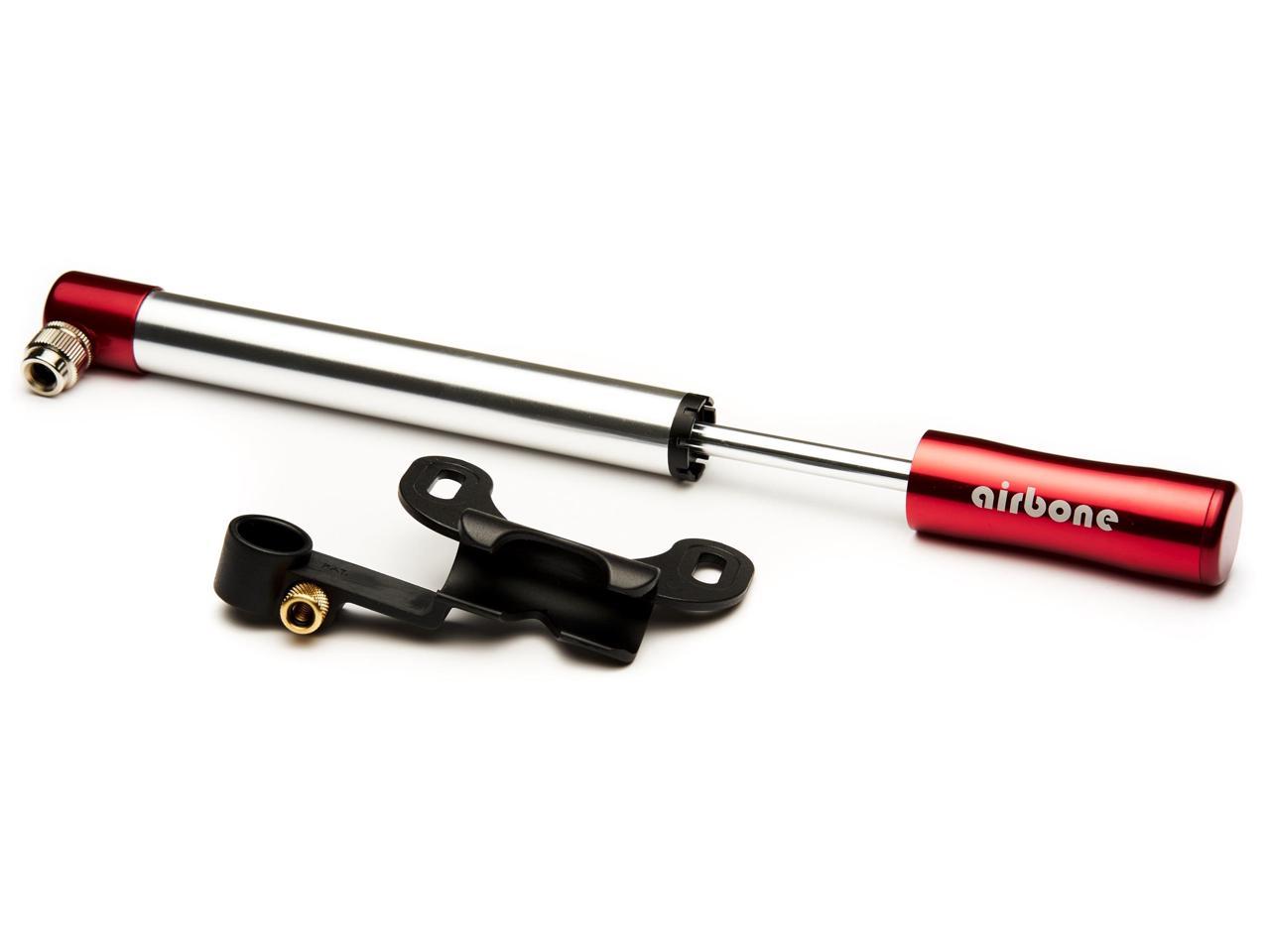 EyezOff Airbone EZ505 Red Aluminum Bicycle Pump 130PSI, Schrader/Presta Hand Pump