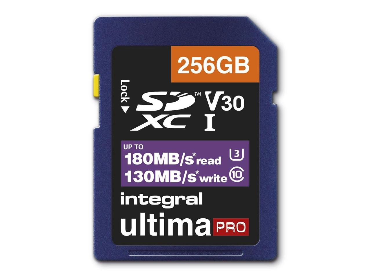 Integral 256GB Ultima Pro SDXC CL10 180MB/sec Memory Card (INSDX256G-180V30)