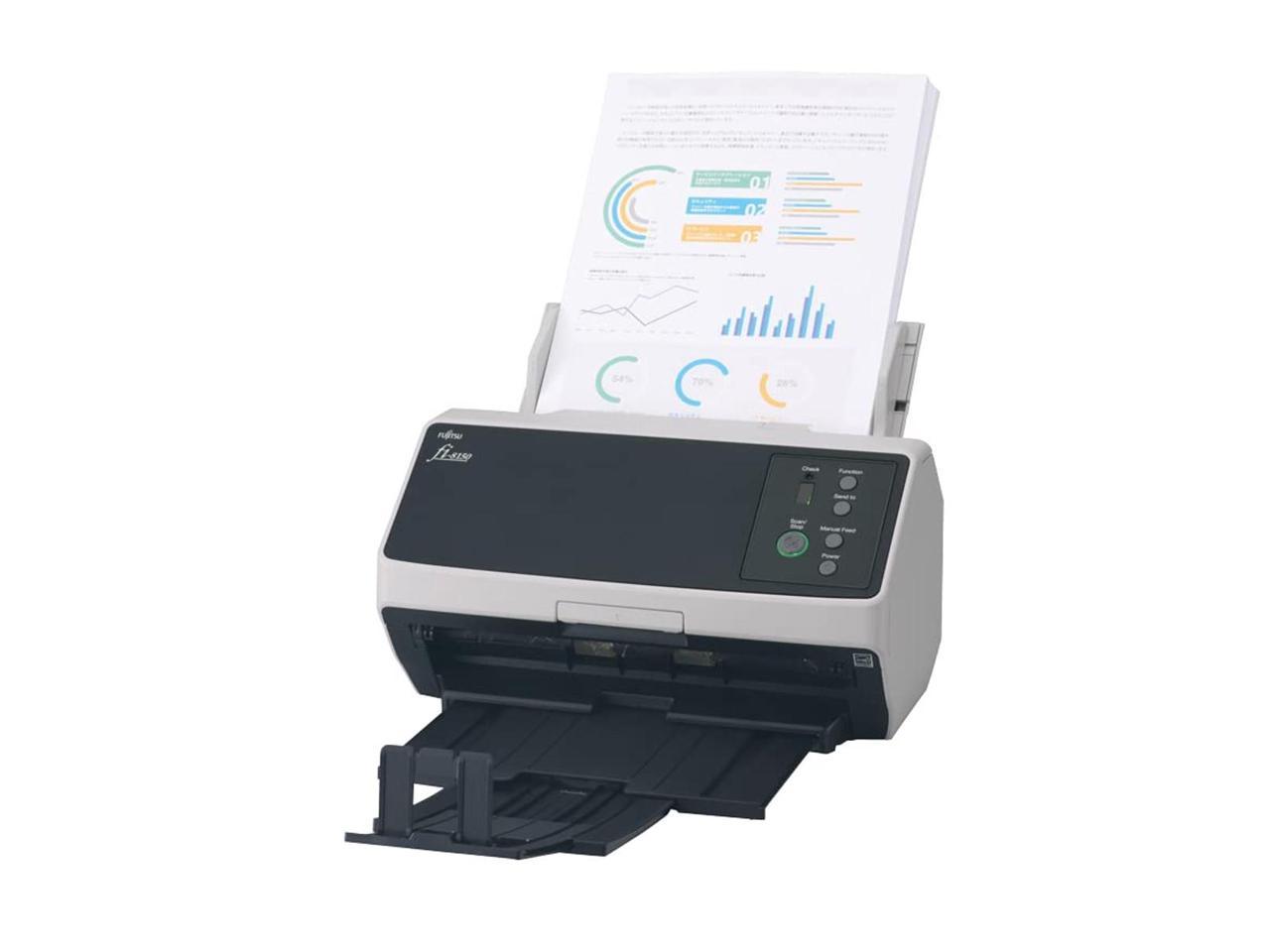 Fujitsu Image Scanner fi-8150 PA03810-B105 24 bit CIS x 2 (front x 1, back x 1) 600 dpi ADF (Automatic Document Feeder) / Manual Feed, Duplex Document Scanner