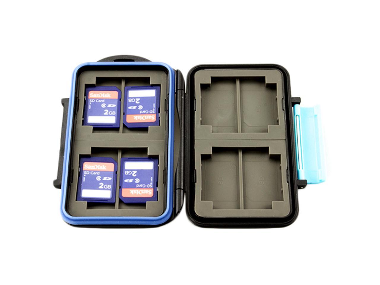 JJC MC-2 Waterproof Holder Storage Memory Card Case For 4PCS CompactFlash(CF) 8PCS SecureDigital(SD)