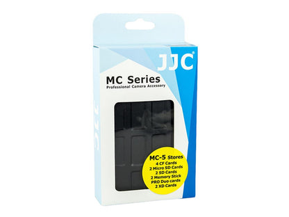 JJC MC-5 Waterproof Holder Storage Memory Card Case For 4PCS CompactFlash(CF) 2PCS Micro SD2 PCS SecureDigital(SD) 2PCS MemoryStick Pro Duo 2PCS XDPictureCard(XD)