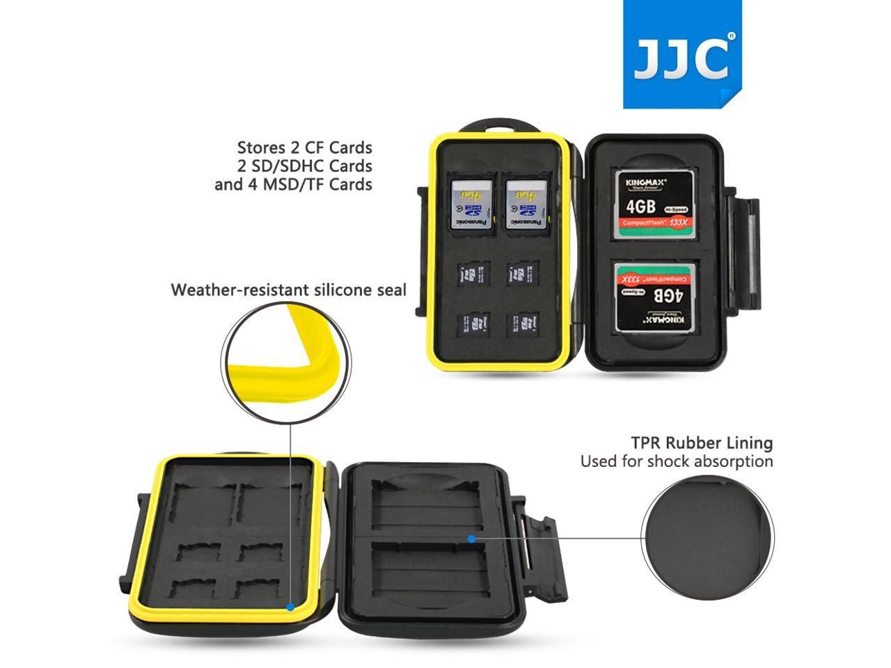 JJC Anti-shock Water-resistant CF SD Micro SD Card Holder Camera Memory Card Case Cover Protector For 2CF+2SD+4 MicroSD Card
