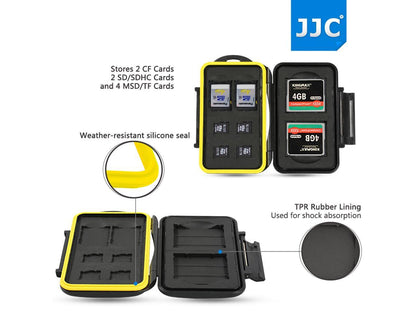 JJC Anti-shock Water-resistant CF SD Micro SD Card Holder Camera Memory Card Case Cover Protector For 2CF+2SD+4 MicroSD Card
