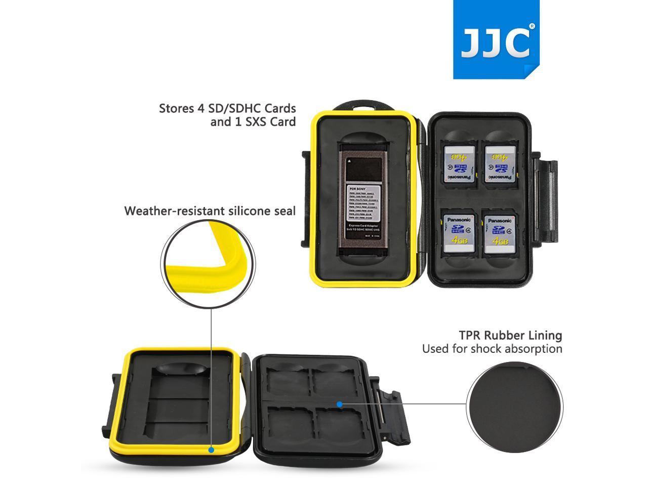 JJC MC-SD/SXS5 Water-resistant Holder Storage SD SXS Memory Card Case For 4PCS SecureDigital(SD) 1PCS SXS card