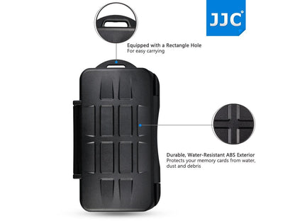 JJC Water-resistant Shockproof SD Card Holder Storage Camera Memory Card Bag Case Protector Cover For 12 SD+12 Micro SD Cards